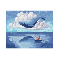 Playerbout DIY 傑作繪畫套裝 40 x 50 厘米, 鯨魚和雲