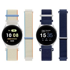 LIAMONT Galaxy Watch 尼龍運動錶環錶帶 2件組, 1套, 深淵藍, 奶油白