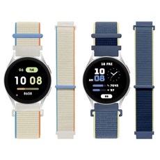 LIAMONT Galaxy Watch 尼龍運動錶環錶帶 2入組, 1套, 奶油色, 阿勒斯卡藍