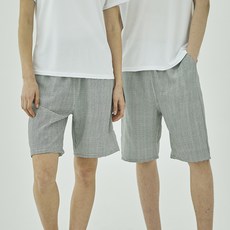 테라우드 깅엄 체크 냉감 5부 파자마 바지