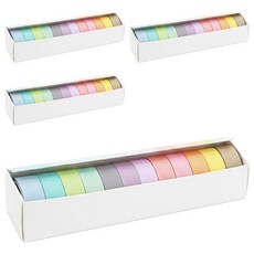 파스텔 단색 데코 마스킹 테이프 12컬러 세트 15mm x 2m, 혼합색상, 4세트