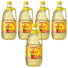 오뚜기 2배 사과식초, 1.8L, 5개