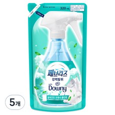페브리즈 섬유탈취제 다우니 실내건조 프레시클린향 리필, 320ml, 5개