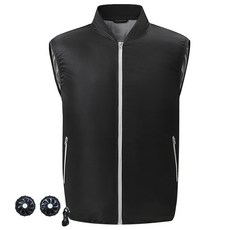 River Fox 摩托車外送員夏季涼感風扇背心, 黑色