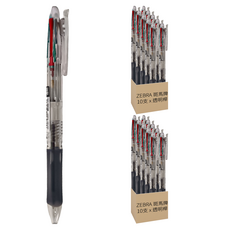 ZEBRA 斑馬牌 Clip-on Slim 兩色原子筆, 透明桿, 2盒