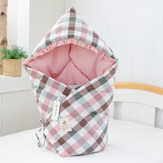 NANDDONG 嬰兒格紋印花包巾