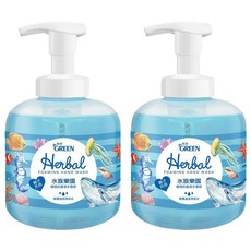 GREEN 綠的 植物抗菌潔手慕斯 水族樂園 (非常態性送造型壓頭1個), 400ml, 2瓶