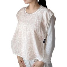 Cherinette 媽媽圍兜 哺乳圍裙 拍嗝墊, 鮭魚粉, 1個, 1入