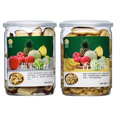 盛花園 蘋果+香蕉脆片小點 Set 2件 低溫真空乾燥 無添加色素防腐劑, 240g, 1組