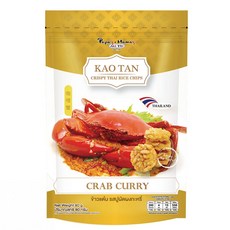 KAO TAN 可天 泰式米餅 咖哩螃蟹風味 泰國原裝進口 米製酥脆口感 一口大小 夾鏈袋設計, 80g, 2包
