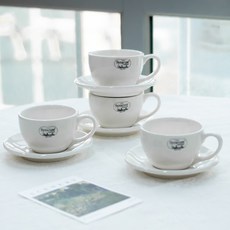 Syracuse CHINA 紐約素白卡布奇諾杯, 白色, 4個