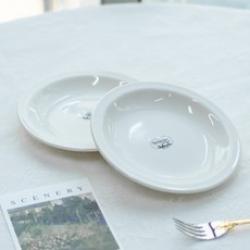 Syracuse CHINA 紐約素色圓盤, 2個, 奶油白