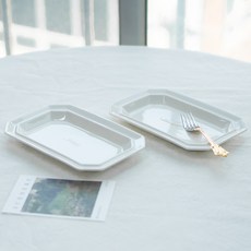 Syracuse CHINA Freeze 直八角盤 23cm, 白色, 單品, 2個