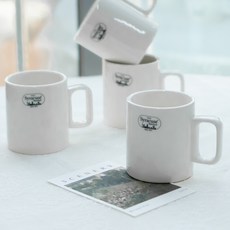 Syracuse CHINA 紐約白底直筒馬克杯 300ml, 白色, 4個