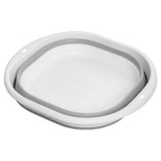 葉子小舖 多功能折疊臉盆 大 灰白色 收納不佔空間, 1個