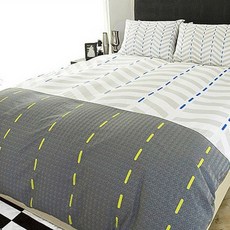 myhouSE 人字波紋四季被+枕套, 黑色 白色