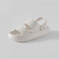 ChakanShoes 女款兩穿厚底橡膠涼鞋 SDRBR2e108, L(245~250mm), 白色