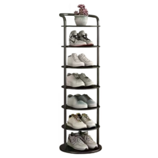 블루하트 신발장 선반 7단, 블랙, 1개