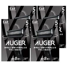 KAI 貝印 AUGER 替換刀片5刃 Set, 不鏽鋼刀片, 8個裝, 4盒