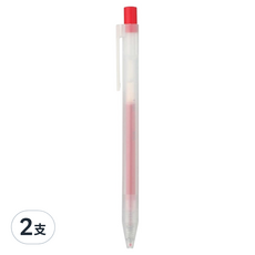 MUJI 無印良品 自由換芯按壓滑順膠墨筆 0.5mm, 紅色, 2支