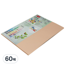 종이문화 친환경 뉴씨플레인 양면 색상지 No21 살구색, 60매