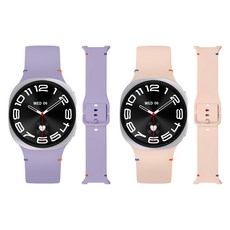 LIAMONT Galaxy Watch 運動錶帶 扣環矽膠錶帶 2入, 1套, 淺紫色+淺粉色