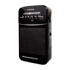 Kinyo AM/FM雙波段收音機 68 x 28 x 118mm 135g, RA-5511, 黑色