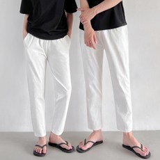 어나더디 남녀공용 면 스판 9부 밴딩 팬츠