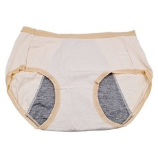 5A 石墨烯抗菌加寬加大防漏生理內褲 - 奶膚色 XL