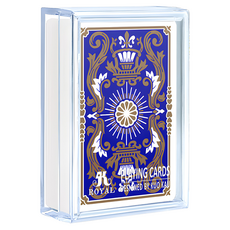 ROYAL 樂友 一級玩家磨砂防水撲克牌, 100%塑膠撲克牌, 耐用耐洗, 寶藍王冠, 1個