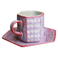 咖啡杯組, 赤釉, 1組