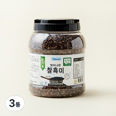 유기농 씻어나온 찰흑미, 2.2kg, 3통