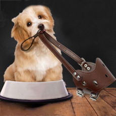 優質皮革狗狗嘴套 XL, 棕色, 1個