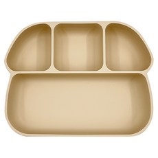 PUKU 藍色企鵝 鉑金矽膠附蓋分隔餐盤, 無毒鉑金矽膠, 強力大吸盤, 適用於冷凍、冷藏、微波爐及洗碗機, 蓋子19.8*15.6*1cm+盤子19.5*15.4*4cm, 司康, 1個