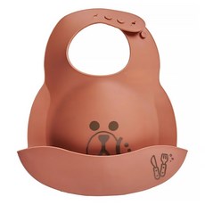 YODA 優的寶貝 LINE FRIENDS 寶貝好食兜餐兜, 熊大款, 1入, 1個
