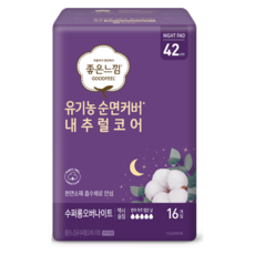 GOODFEEL 加長型蝶翼衛生棉, 16入, 1個, 夜用加長型(42cm)