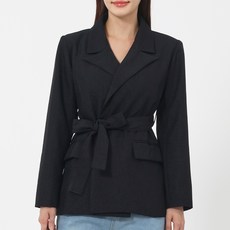 Elsso 女款寬鬆版型綁帶單排扣西裝外套