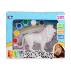 love color 樂彩森林 DIY動物彩繪組, 內附10張動物著色紙, 獅子, 1組