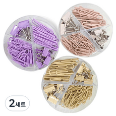 살림온 컬러 바인더 페이퍼 클립 3종 세트 2 SRO-A3CP-PYP, 2세트