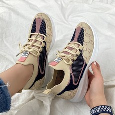 슈아 여성용 리코 패턴 경량 니트 스니커즈