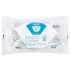 CAFEC ABACA 麻纖維梯形濾紙 1~2杯份 白色, 100張, 1包