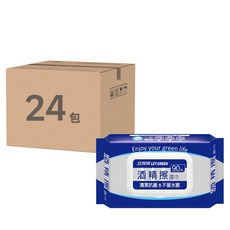 立得清 LET-GREEN 酒精擦濕巾 清潔抗菌 不留水痕, 1入, 24包