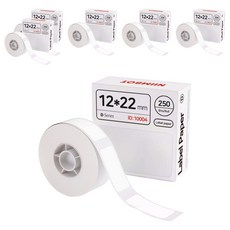 NIIMBOT 標籤印表機D11/D110專用標籤紙 白色 12*22mm, 250張, 6捲
