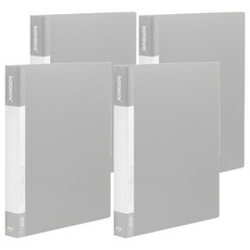 DaTaBanK 三田文具 A4 標準型 4孔夾資料夾, 32*26.2*3.5cm, 環保PP聚丙烯, 紅/黃/綠/藍/灰/黑, 灰色, 4本