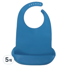 소울리치 튼튼하고 편리한 성인용 턱받이 XL 35.5 x 52 cm, 블루, 5개