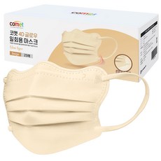 코멧 날카롭고 각진 얼굴형을 보완 해주는 4D 글로우 일회용 마스크 개별포장 중형, 1개입, 25개, 베이지