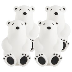 Inmuse 北極熊矽膠牙刷架, 4個, 白色