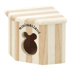 MARUKAN 鼠鼠專用豪華屋 MK-HT-32 三角木屋 天然木, 木色 + 米色, 1入