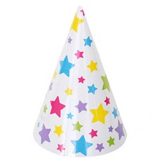 WOW PARTY KOREA 派對尖帽, 星星 白色, 18個