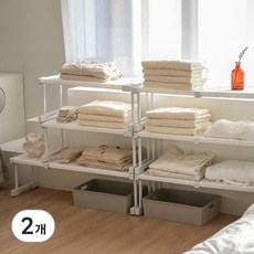 efactory Judy N Bring 可調節長度衣櫃收納隔板架, 白色, 2個